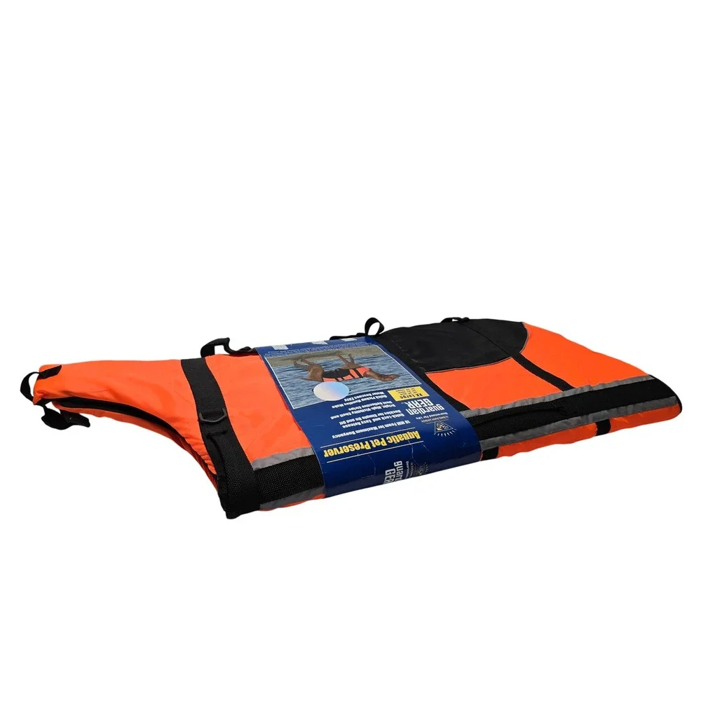 Guardian Gear Aquatic Pet Preserver Dog Life Jacket Orange Black XX Large XXL
